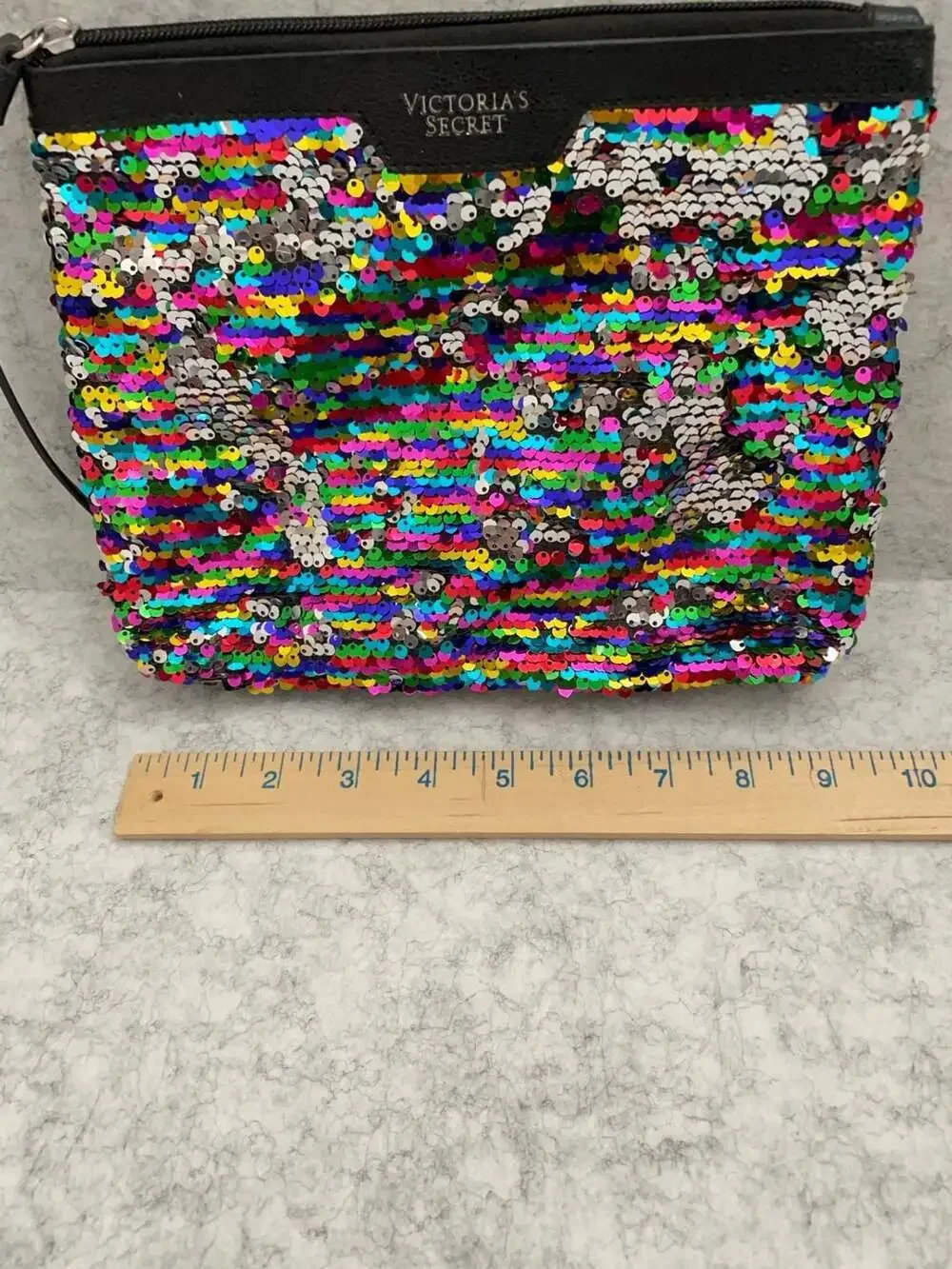 Victoria's Secret Rainbow Sequin Wristlet Pouch